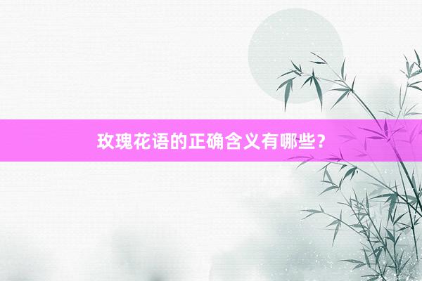 玫瑰花语的正确含义有哪些?